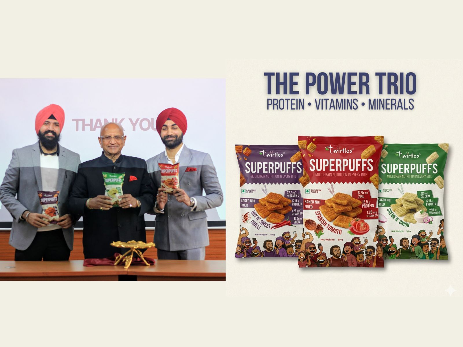 Twirtles launches Superpuffs, India’s first protein chips fortified with vitamins and minerals Twirtles launches Superpuffs, India’s first protein chips fortified with vitamins and minerals