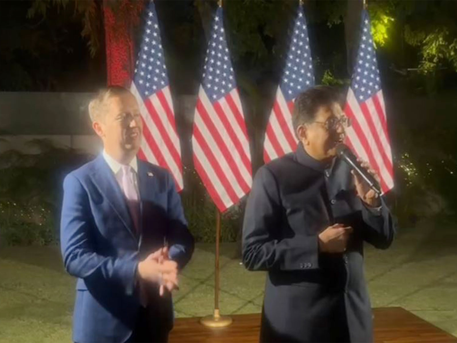 Union Commerce Minister Piyush Goyal with US Ambassador to India Sergio Gor (Photo/ANI)