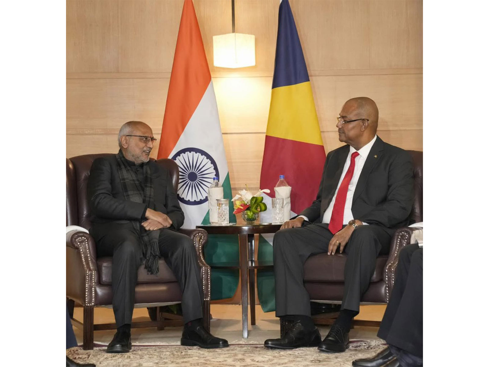 Vice President CP Radhakrishnan with Seychelles President Patrick Herminie (Photo/X@CPR_VP)