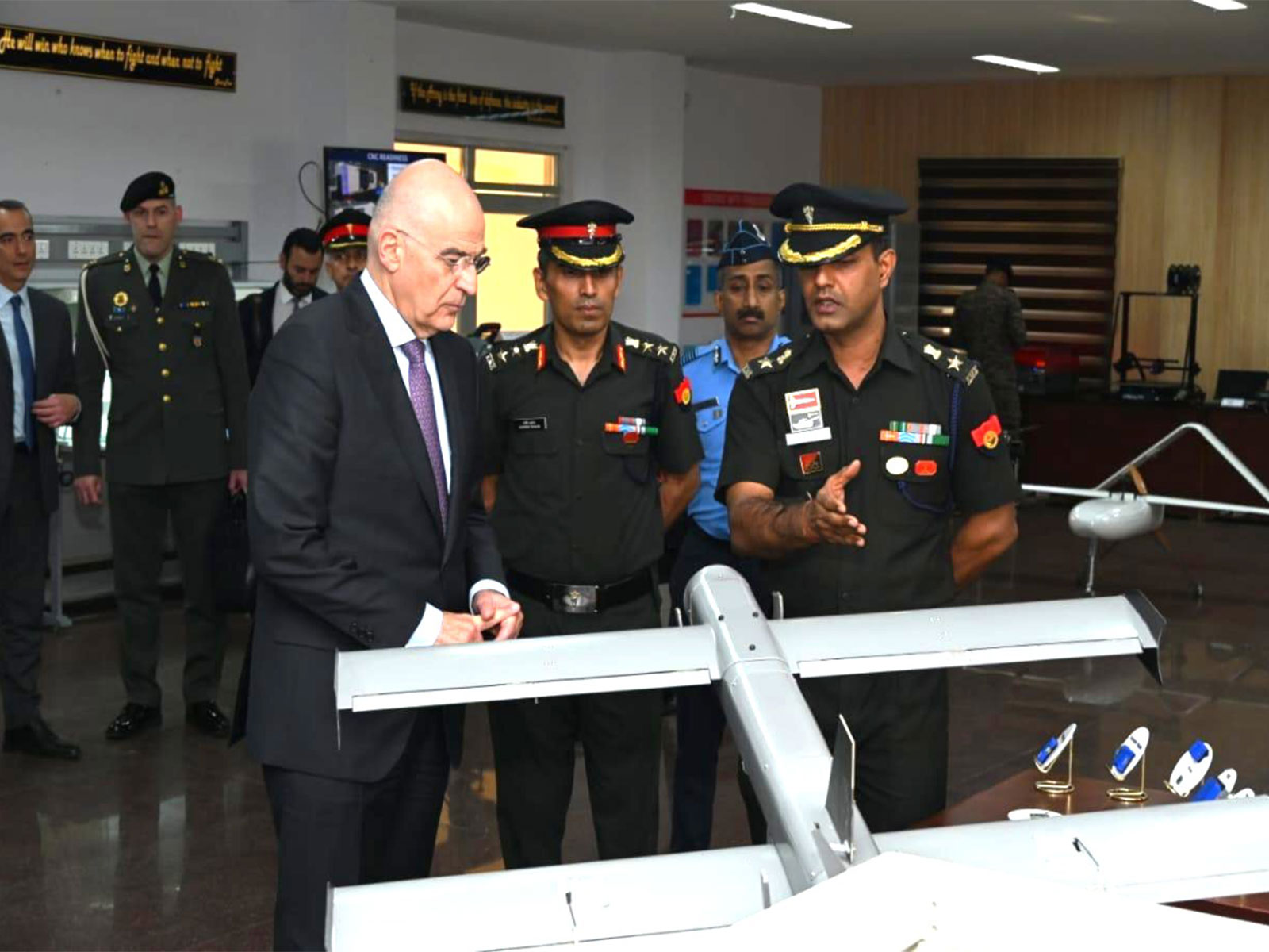 Greek Defence Minister Nikolaos Dendias at the Bengaluru Military Station (Photo/X@adgpi) Greek Defence Minister Nikolaos Dendias at the Bengaluru Military Station (Photo/X@adgpi)