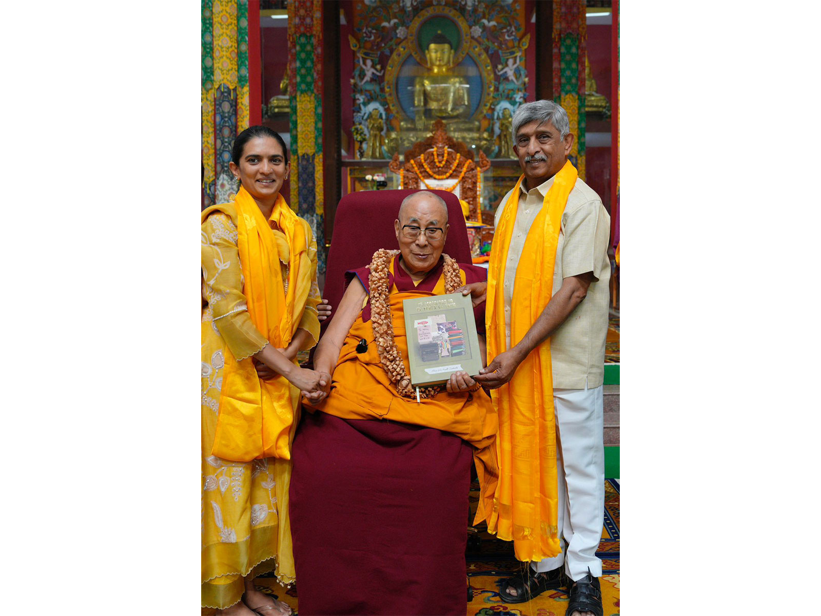 His Holiness the Dalai Lama launched 15 Learnings in 15 Years of Ekya alongside Dr. K.C. Ramamurthy and Dr. Tristha Ramamurthy