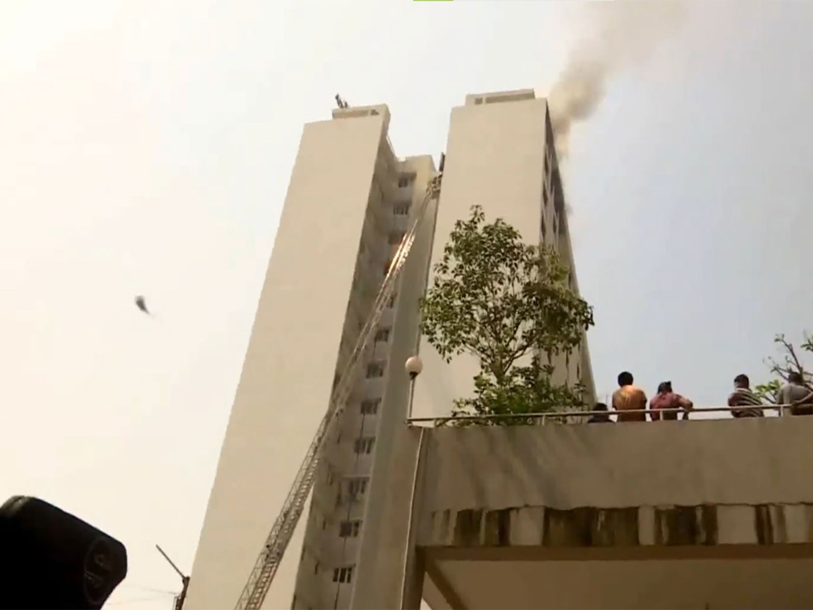 Fire breaks out in a residential building located on BT Kawade road (Photo/ANI)