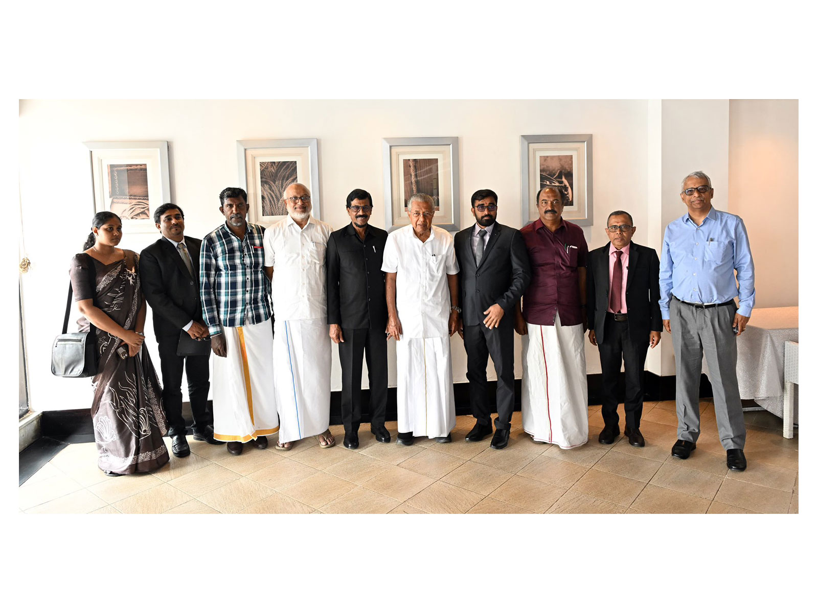 Sri Lanka's Janatha Vimukthi Peramuna (JVP) General Secretary Tilvin Silva and his delegation meets Kerala Chief Minister Pinarayi Vijayan  (Photo/X/@IndiainSL)
