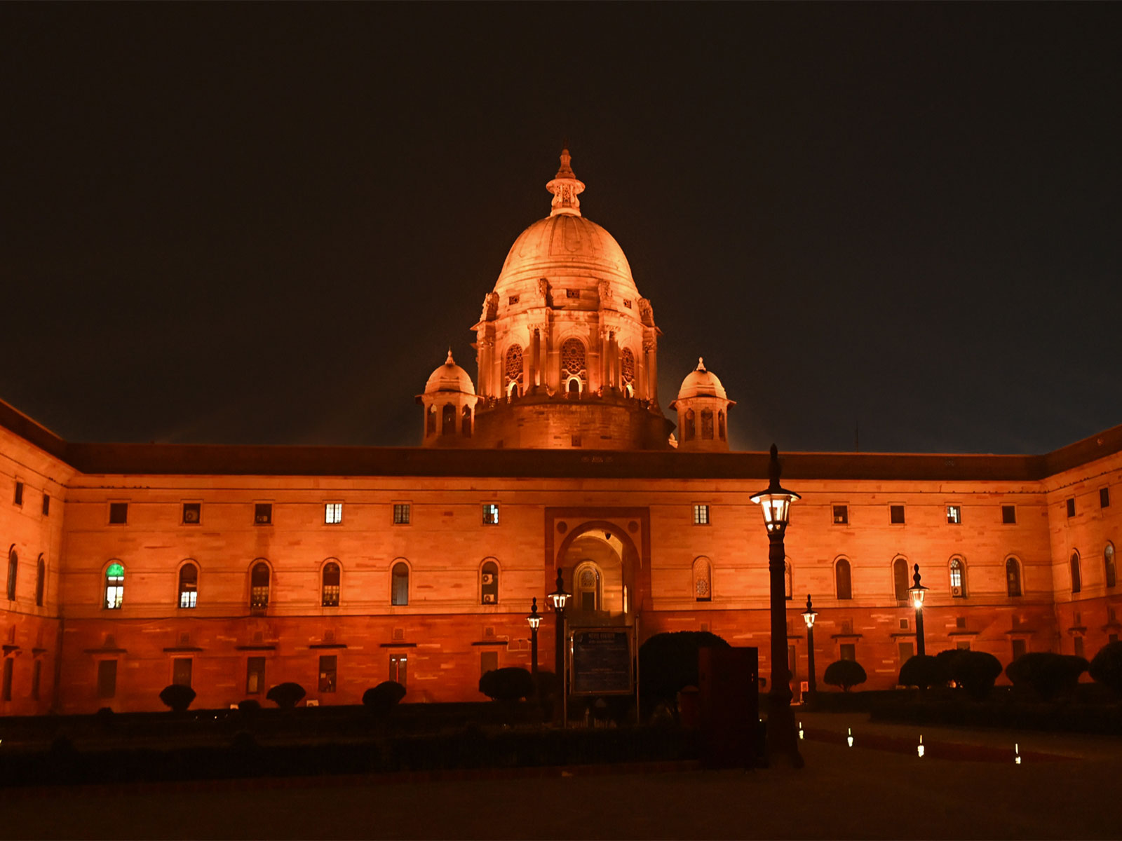 An illuminated view of South Block (Photo/ANI)