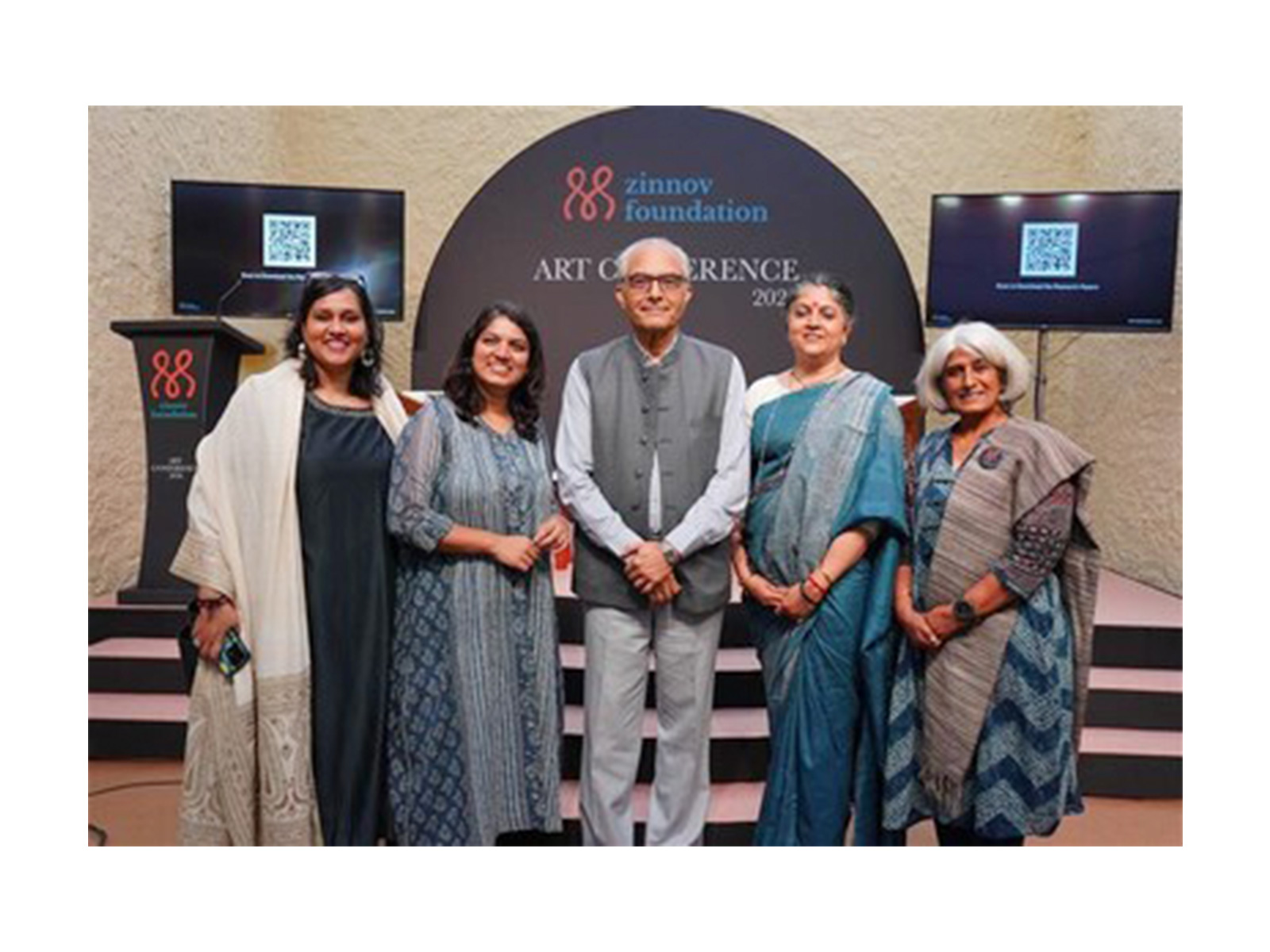 The Zinnov Foundation Team with Mr. Sudhakar Rao IAS. (center)