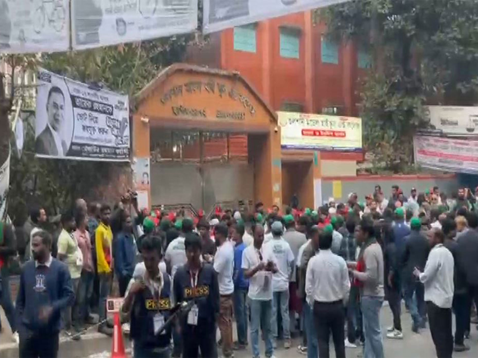 Polling underway at Gulshan Model High School & College Polling Station in Bangladesh (Photo/ANI)