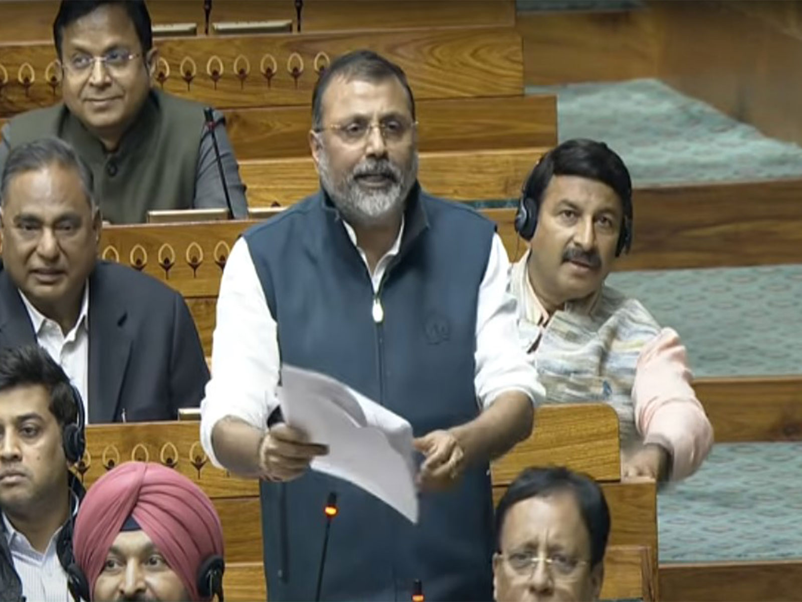 Lok Sabha adjourned for the day amid ruckus over BJP MP Nishikant Dubey's remarks on Rahul Gandhi (Photo/SansadTV)