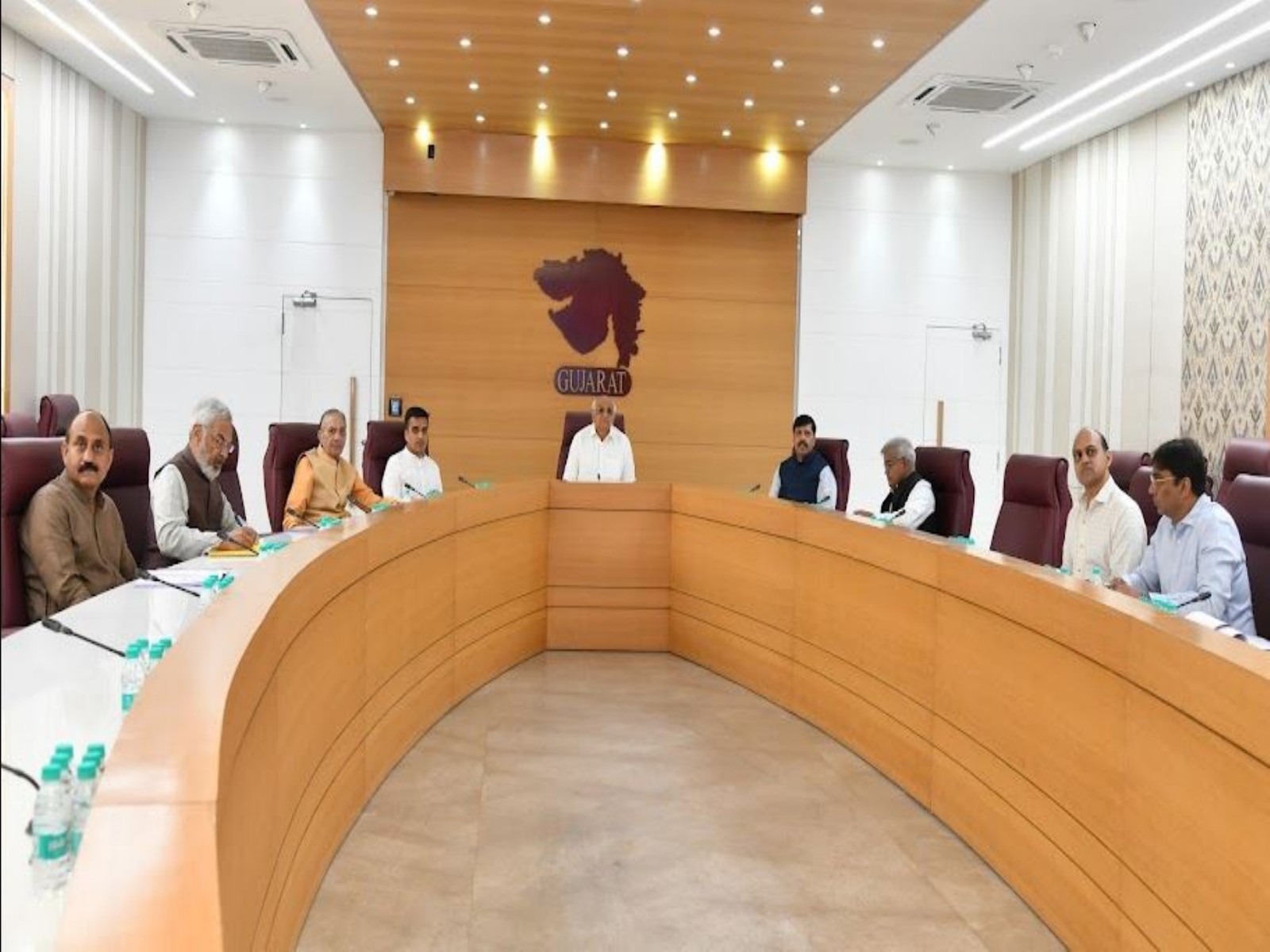 Governing Council of Mahatma Gandhi Sabarmati Ashram Memorial Trust reviews redevelopment works in Gandhinagar (Photo/ANI)