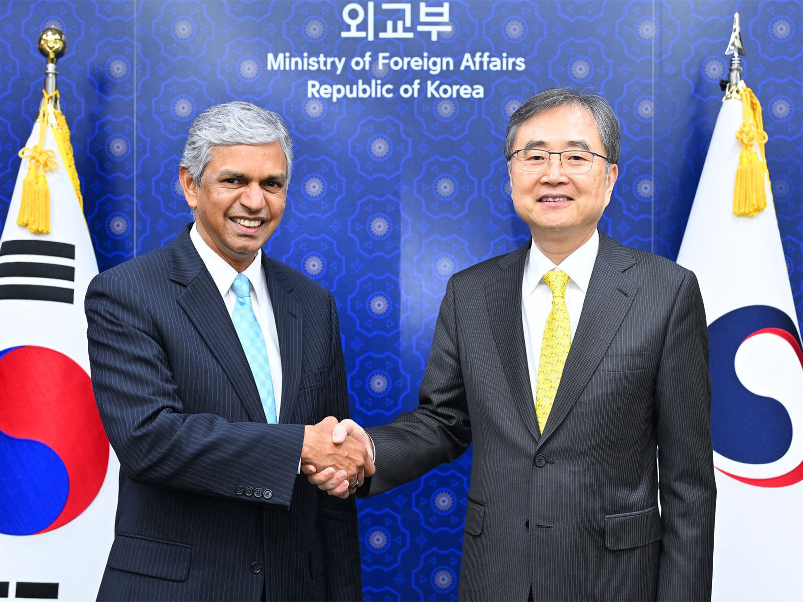 P Kumaran, Secretary (East) of the Ministry of External Affairs and Park Yoon-joo, First Vice Foreign Minister, Ministry of Foreign Affairs of ROK (Photo: X@FMChoHyun)