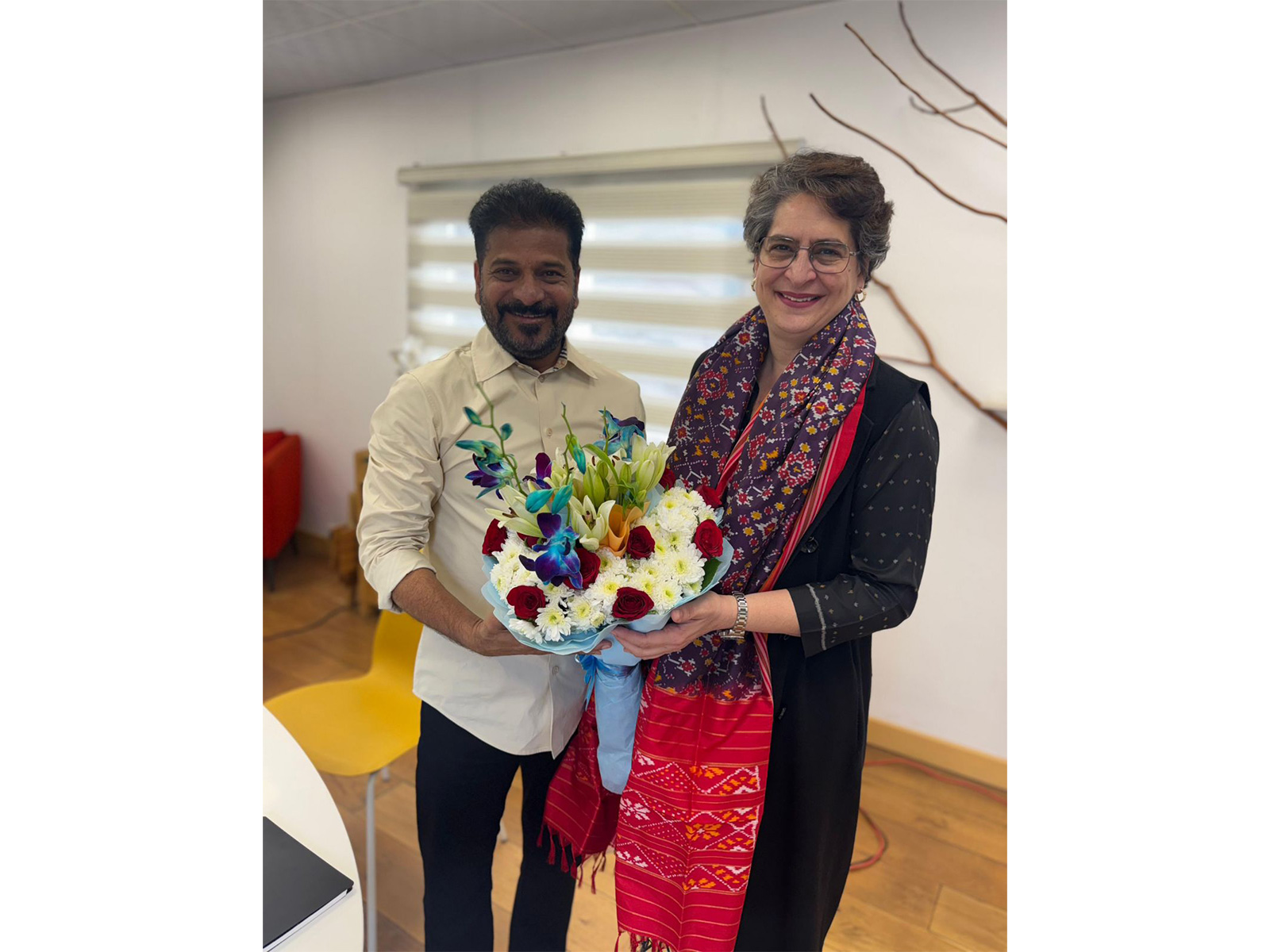 Telangana CM meets Priyanka Gandhi (Photo/@revanth_anumula)