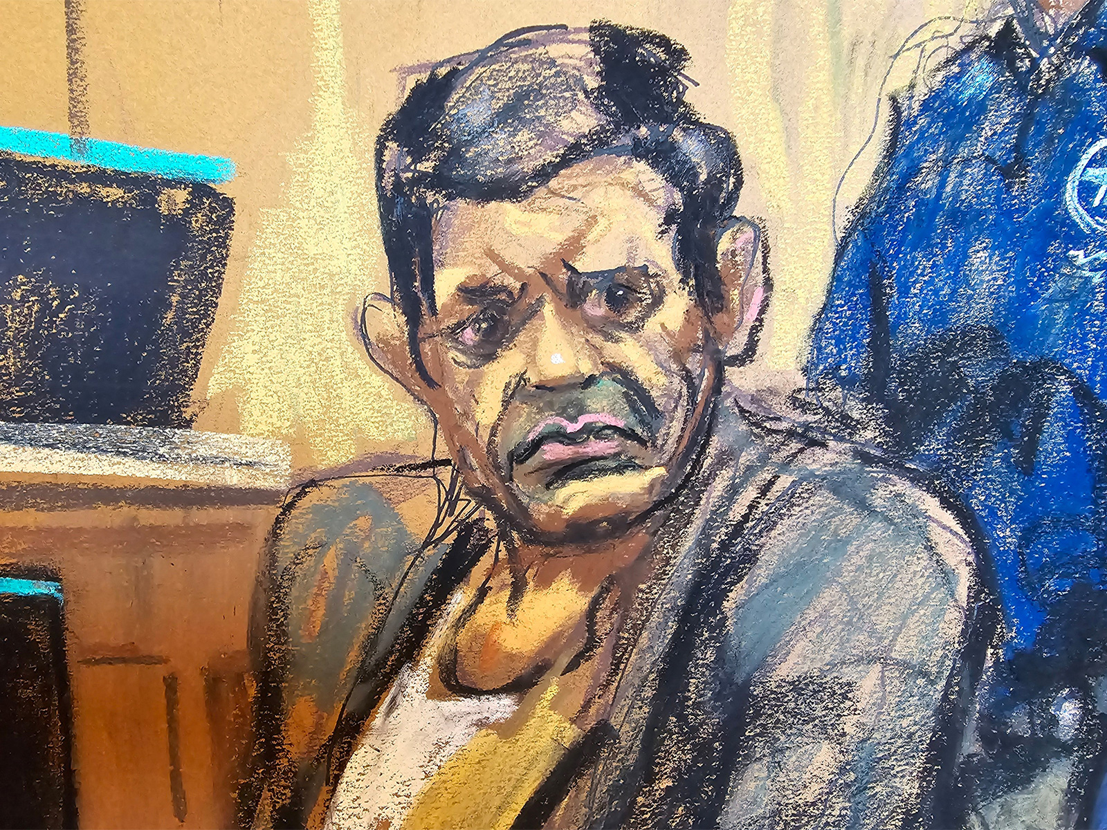 Nikhil Gupta appears in federal court after his extradition from the Czech Republic, in New York City, US on June 17, 2024 in this courtroom sketch (Photo/Reuters)