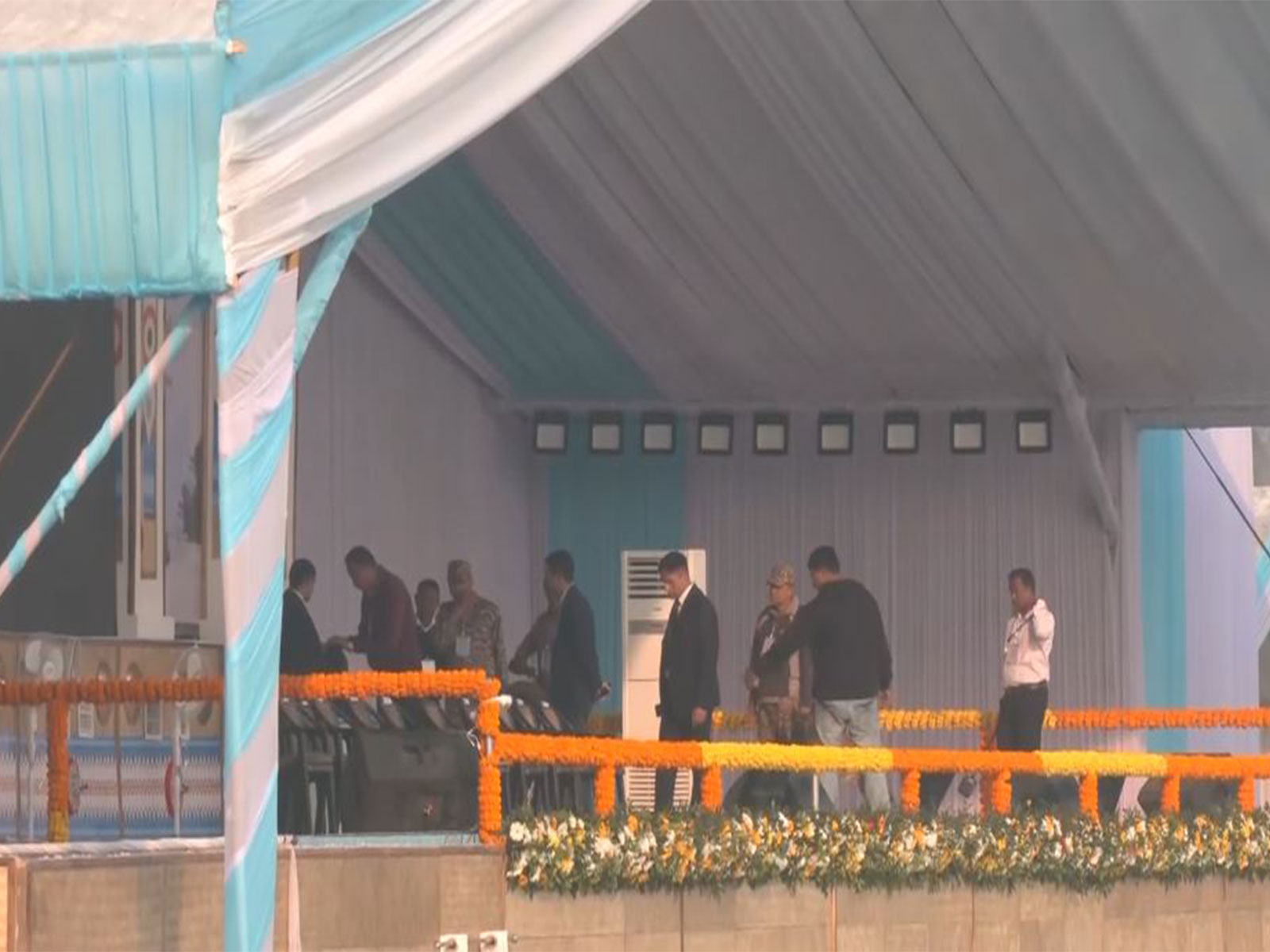 Preparations underway at Emergency Landing Facility (ELF) on Moran Bypass ahead of PM Narendra Modi’s visit (Photo/ANI)