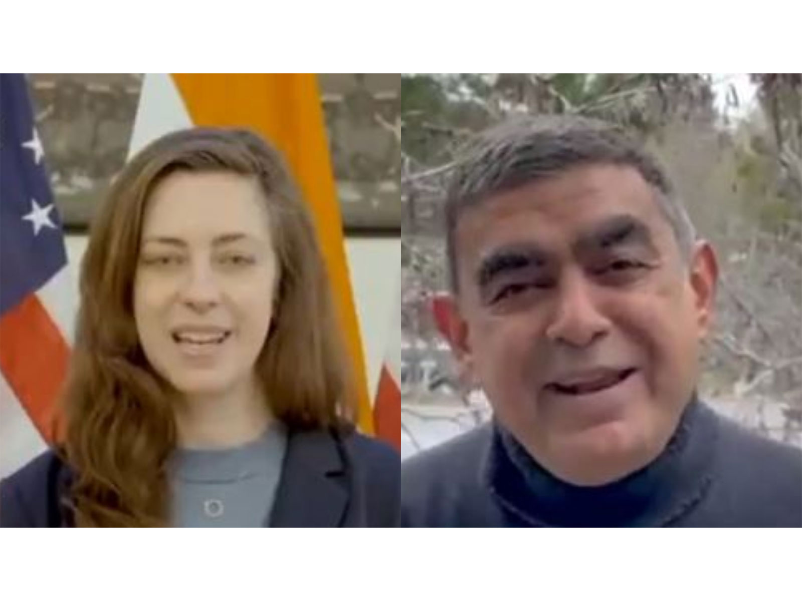 Rory Daniels (left) and Vishal Sikka (right) (Photo/ X@IndianEmbassyUS)