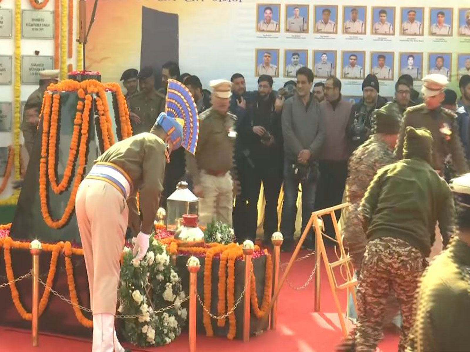 Wreath-laying ceremony held at Lethpora in Pulwama (Photo/ANI)