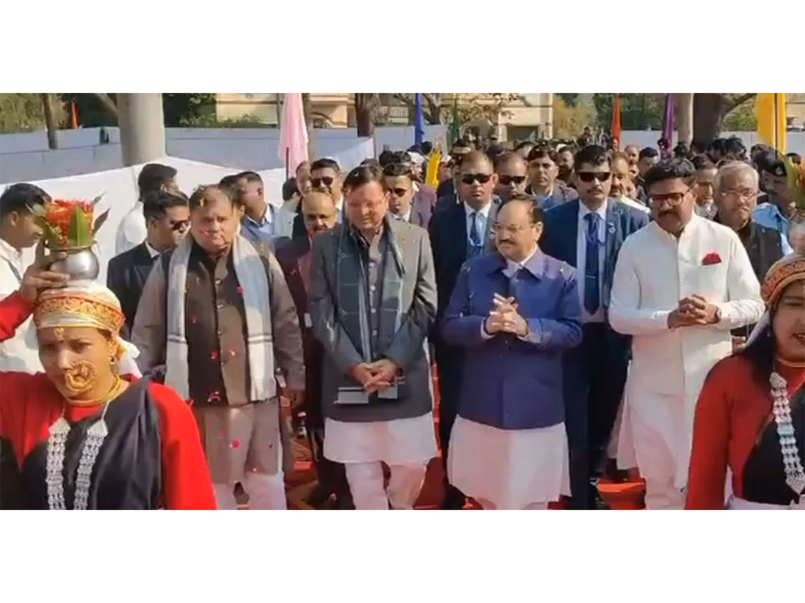 Uttarakhand CM, JP Nadda attend 8th convocation of Swami Rama Himalayan University in Dehradun (Photo/ANI)