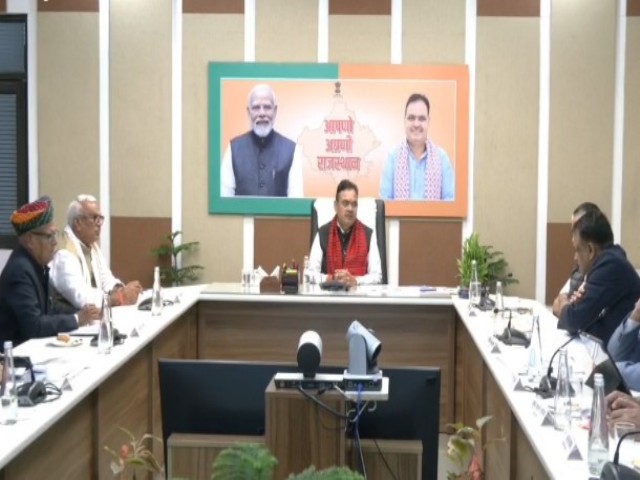 Rajasthan CM Bhajanlal Sharma holds meeting to discuss key development projects. (Photo/CMO)