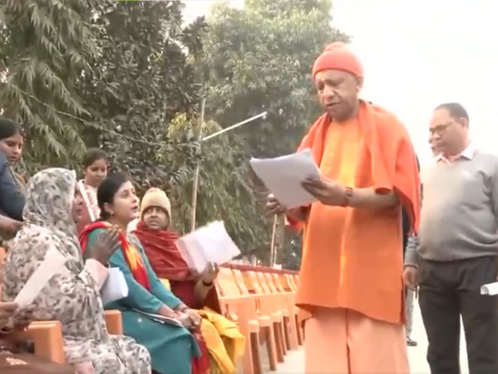Uttar Pradesh CM Yogi Adityanath holds janta darshan at Gorakhnath Temple (Photo/ANI)