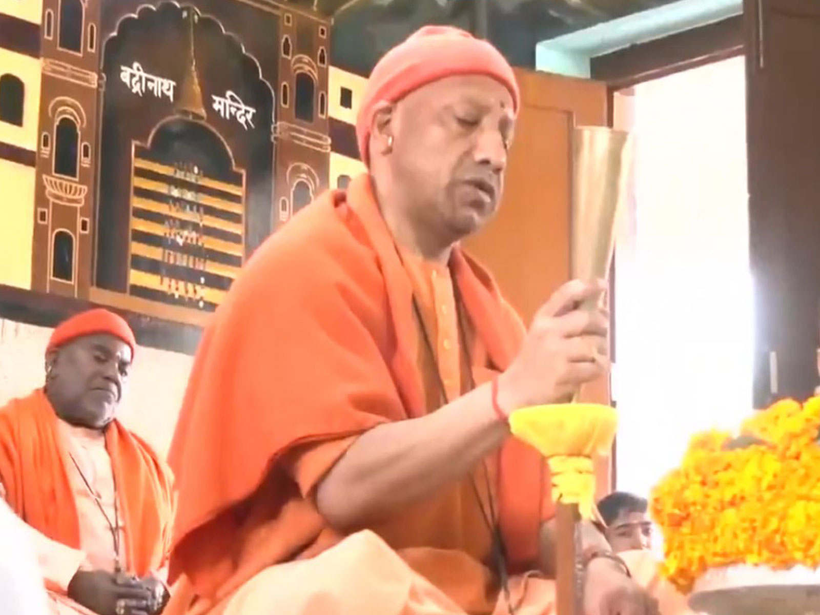 UP CM Yogi Adityanath performs Rudrabhishek at Gorakhnath Temple (Photo/ANI)