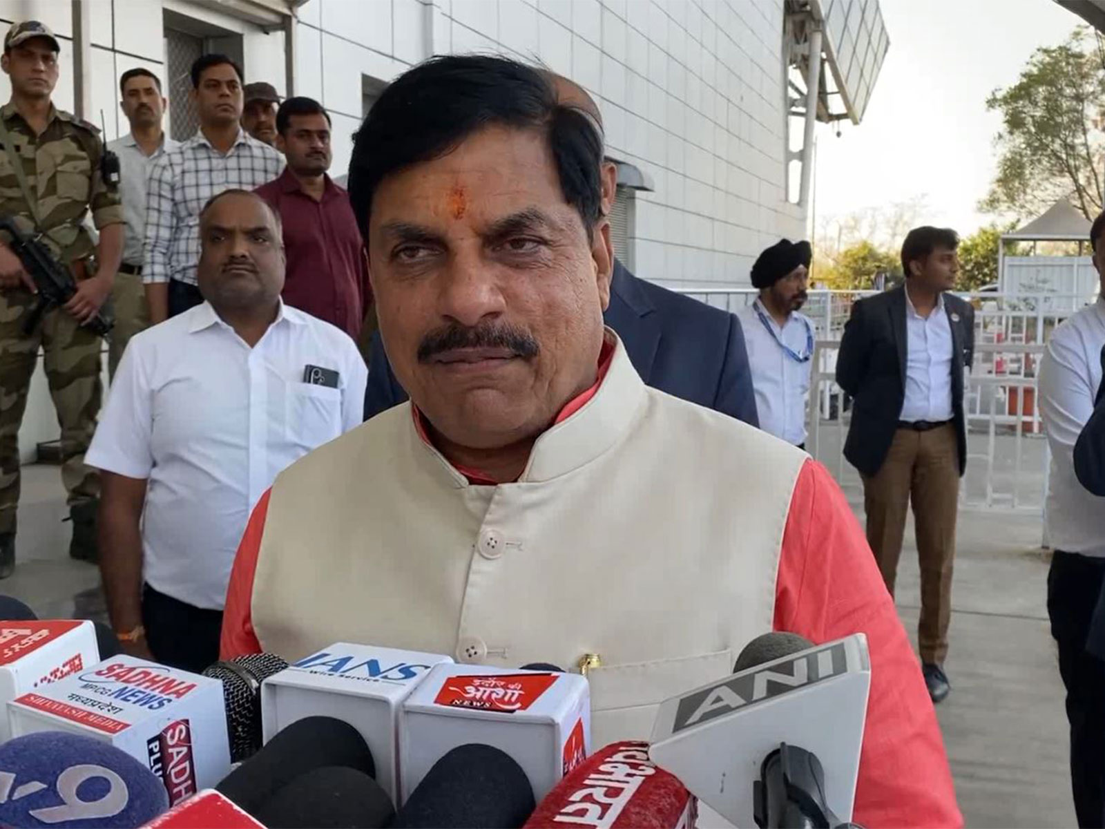 Madhya Pradesh Chief Minister Mohan Yadav greets on Maha Shivratri. (Photo/ANI)