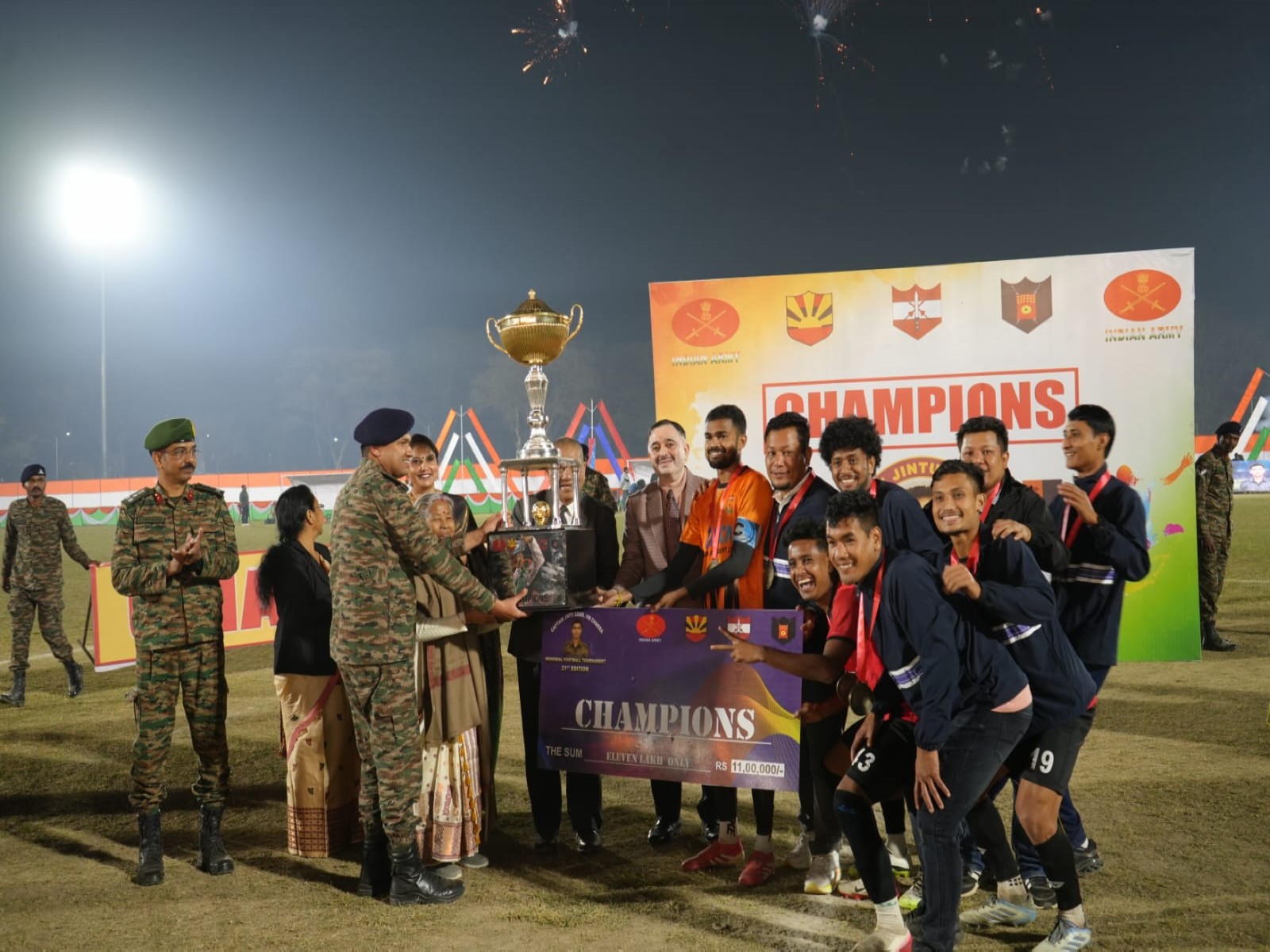 Grand finale of 21st Capt Jintu Gogoi, Vir Chakra memorial football tournament held at Duliajan (Photo/Defence PRO)
