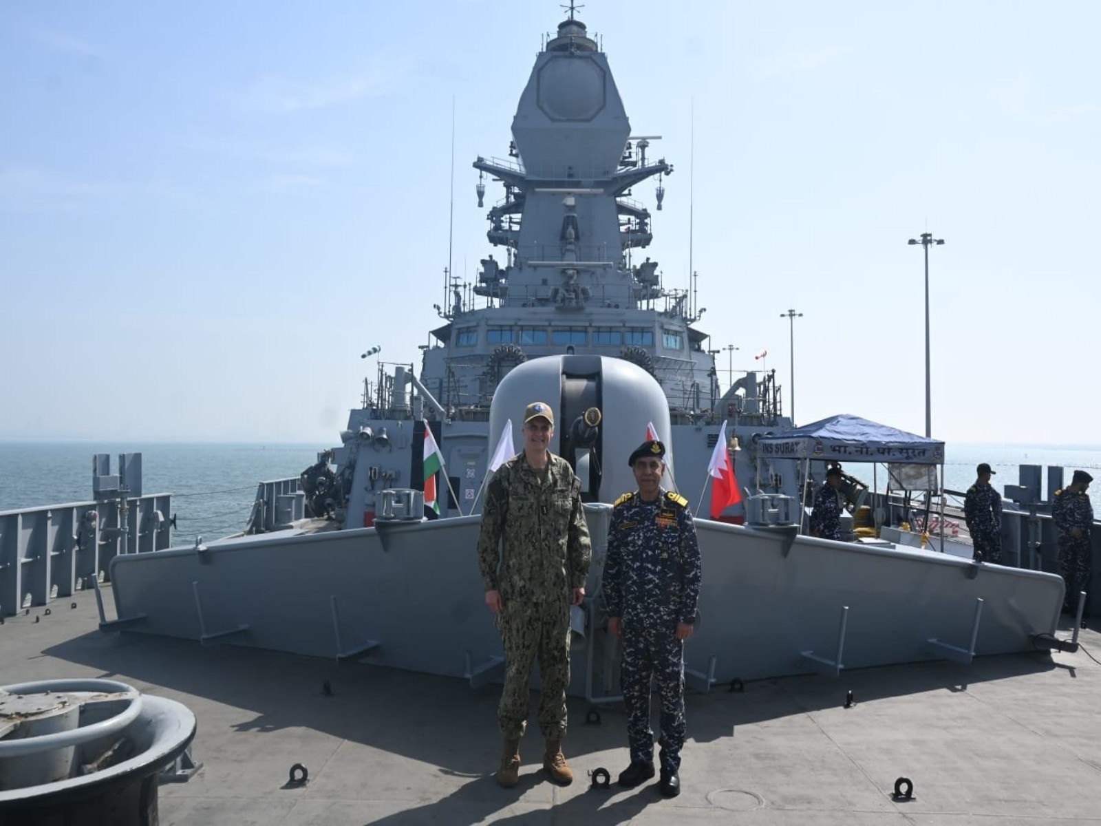 Indian Naval Ship Surat’s visit to Bahrain (Photo/X/@indiannavy)