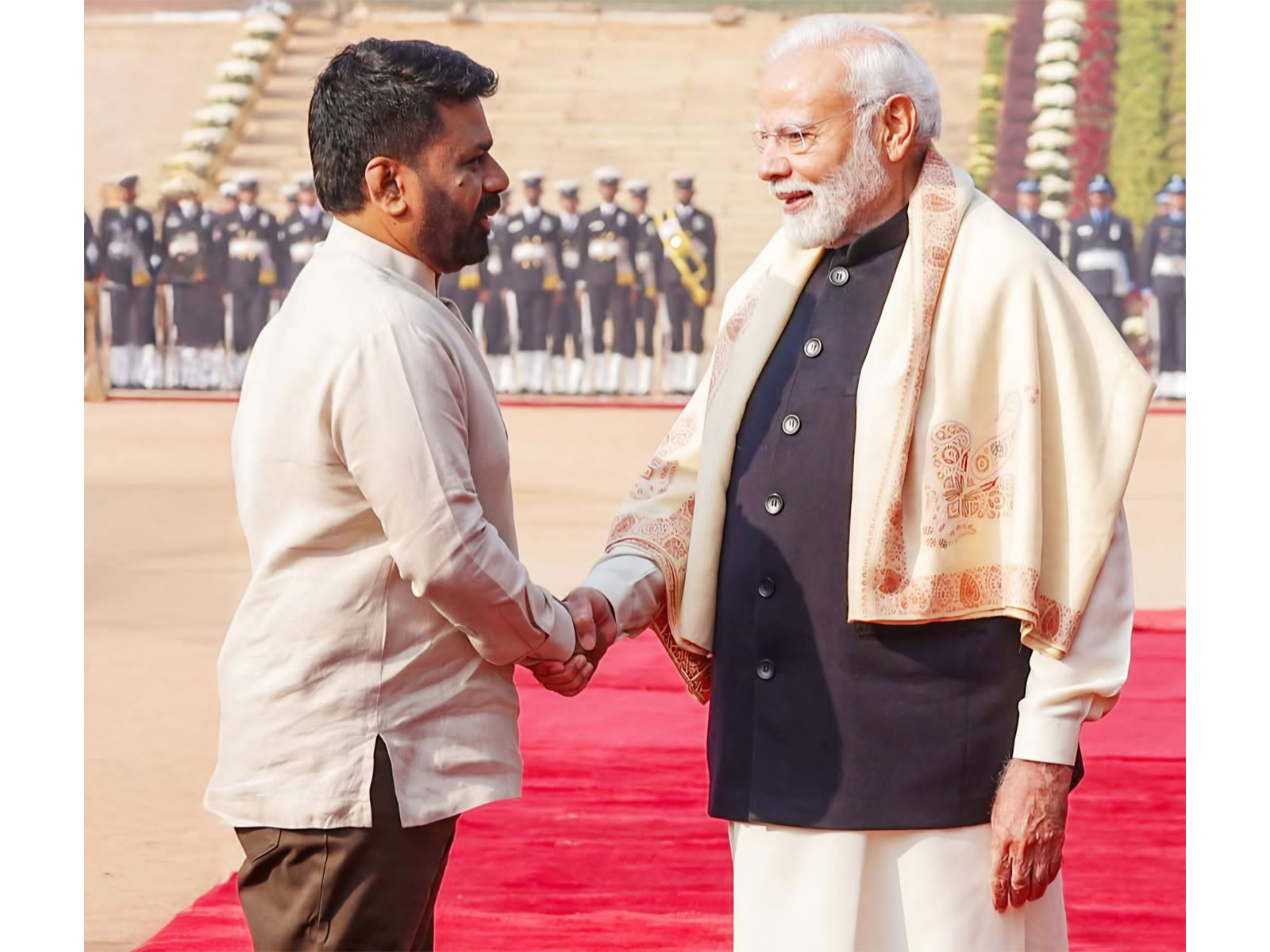 Sri Lankan President Anura Kumara Disanayaka with Prime Minister Narendra Modi (Photo/X/@Mahishini)