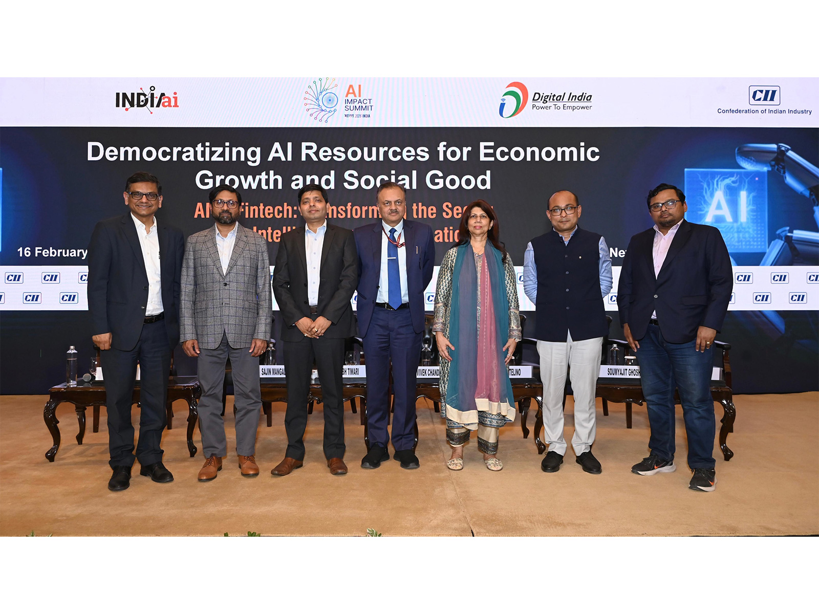 The session ‘AI in Fintech: Transforming the Sector with Intelligence and Automation’ was held as part of the Main-Summit: India AI Impact Summit 2026 in New Delhi (Photo/@FollowCII)