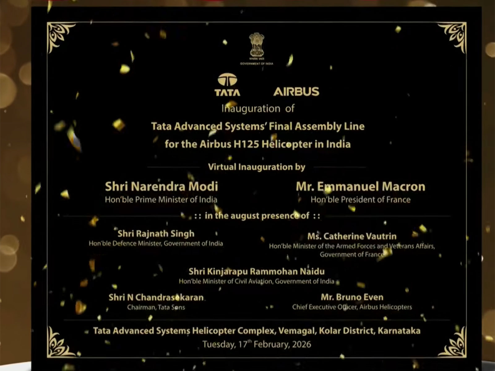 PM Modi, French President Macron virtually inaugurate H125 helicopter final assembly line (Photo/Youtube@Ministry of External Affairs, India)