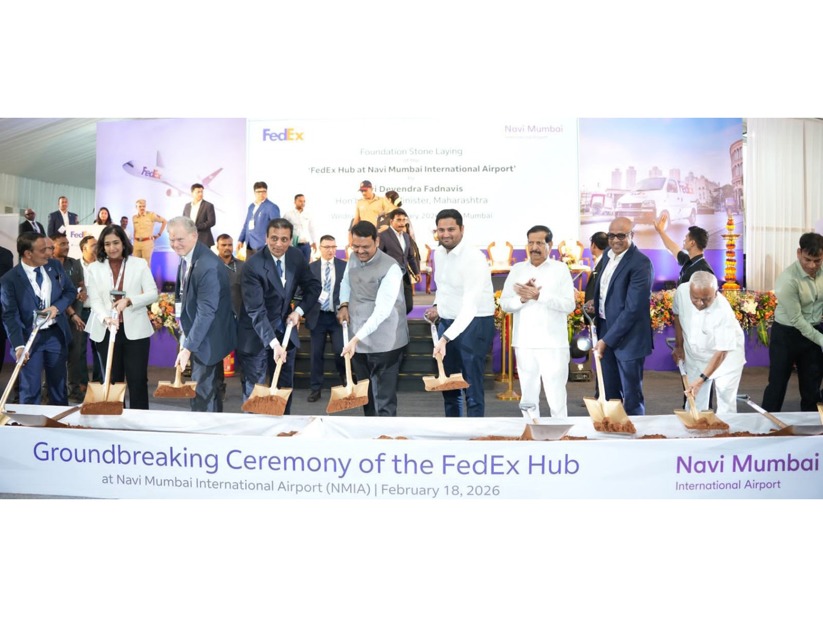 FedEx Breaks Ground on a Fully Automated Air Cargo Hub at Navi Mumbai International Airport (Image: FedEx/NMIA)