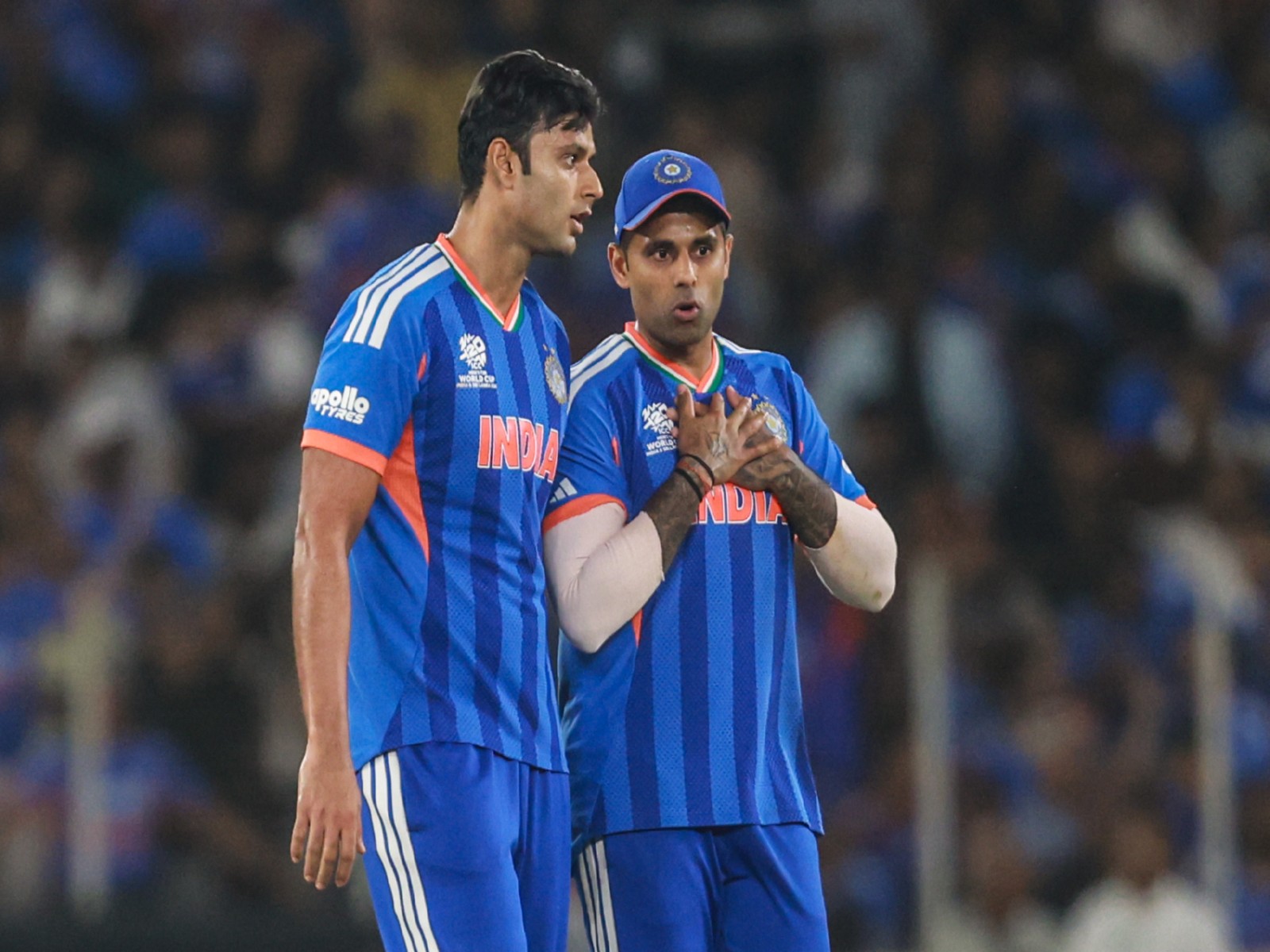 Suryakumar Yadav with Shivam Dube. (Photo: ANI)