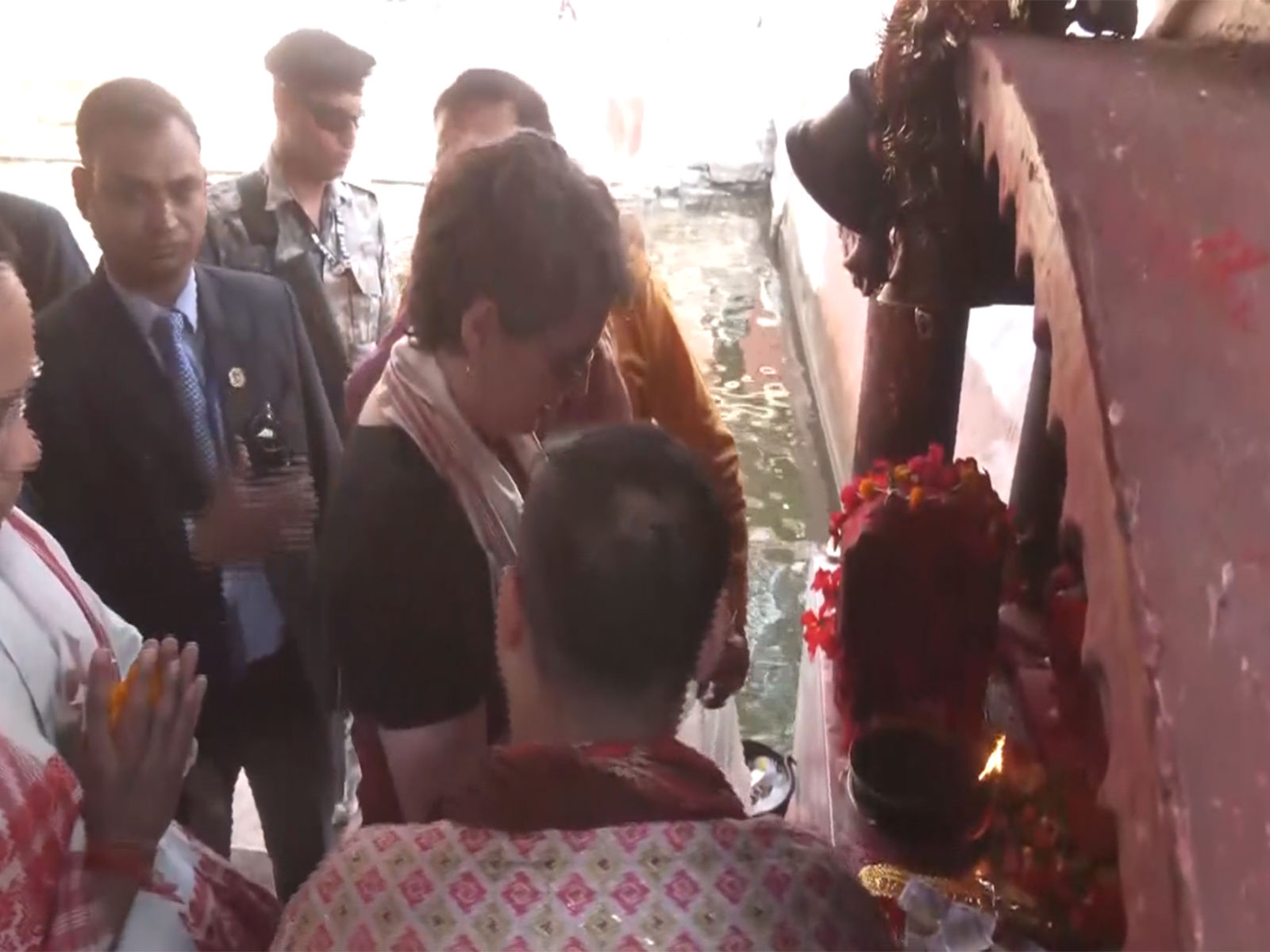 Congress MPs Priyanka Gandhi and Gaurav Gogoi at Maa Kamakhya temple in Assam (Photo/ANI)