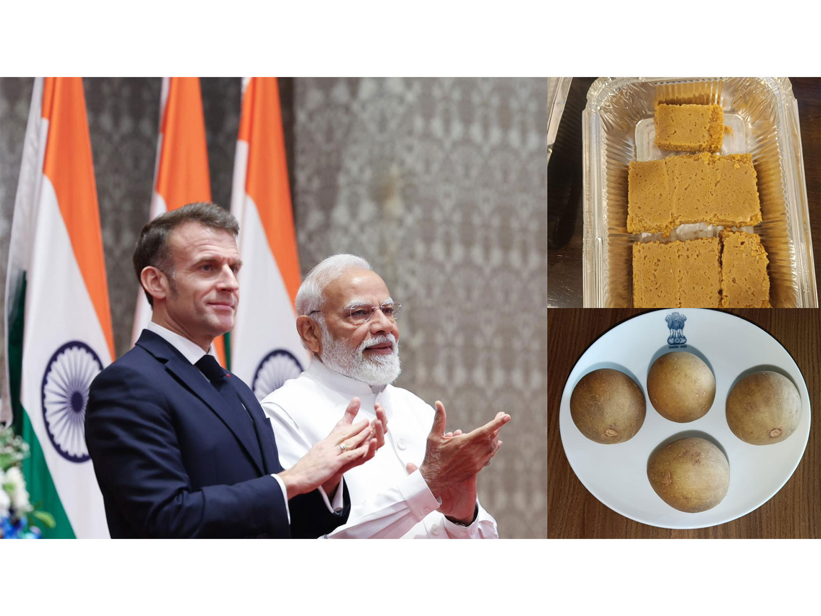 Prime Minister Modi with Emmanuel Macron (Photo/ Lok Bhavan)