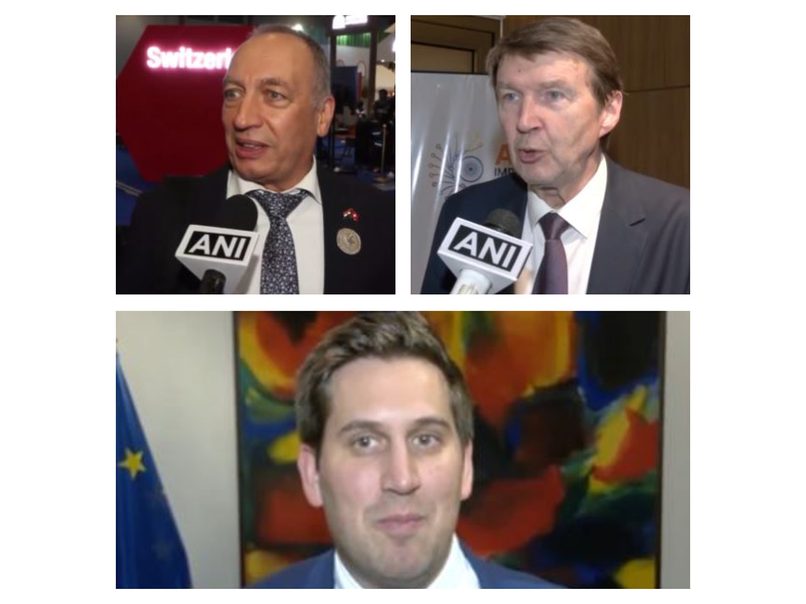 Top Left - Bernard Maissen, Swiss State Secretary, Top Right - President of RUSSOFT Association, Valentin Makarov, Middle - Secretary General of the People's Party Austria (Photo/ANI)