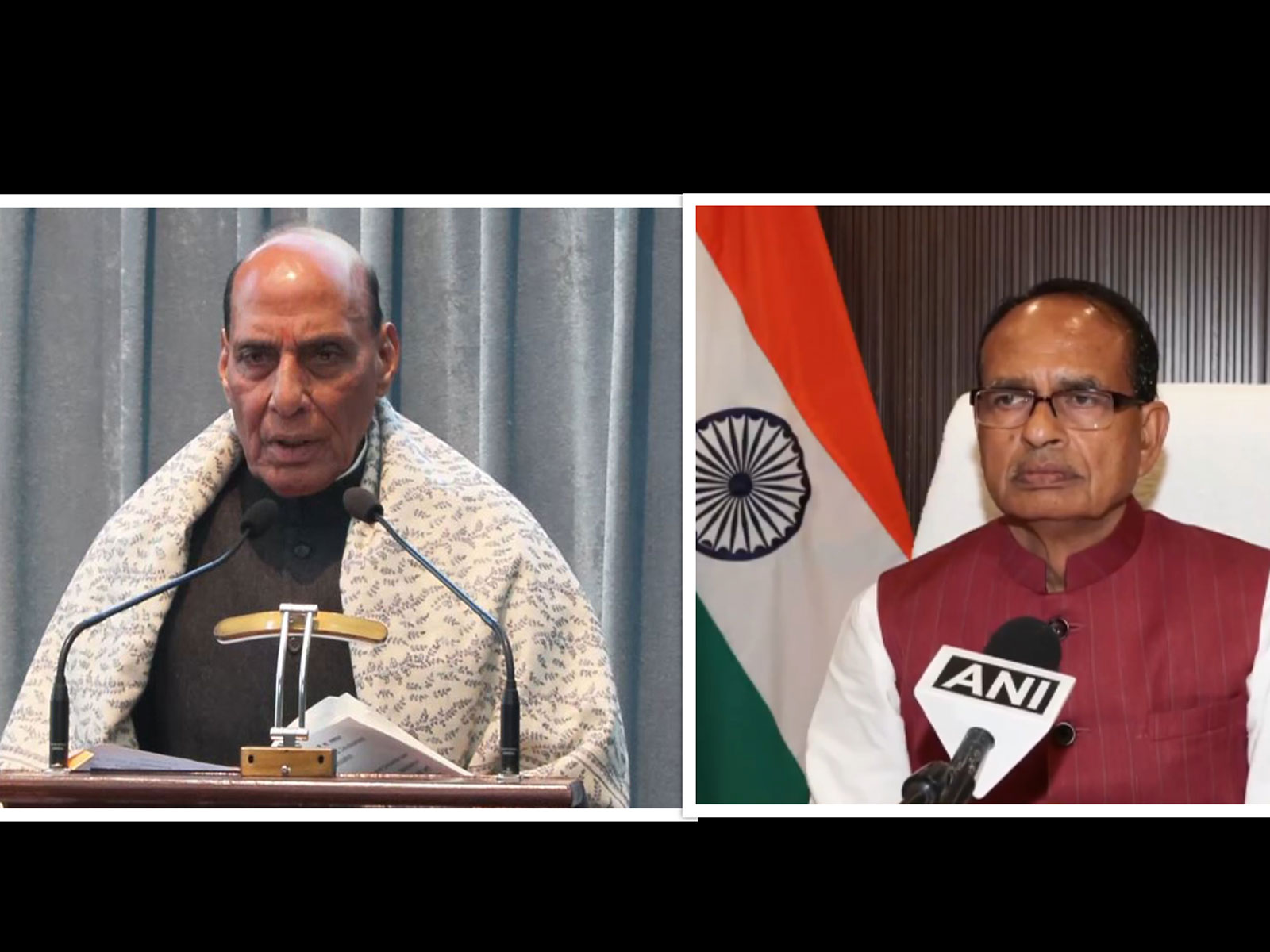 Defence Minister Rajnath Singh and  Union Minister Shivraj Singh Chouhan  (Photo/ANI)