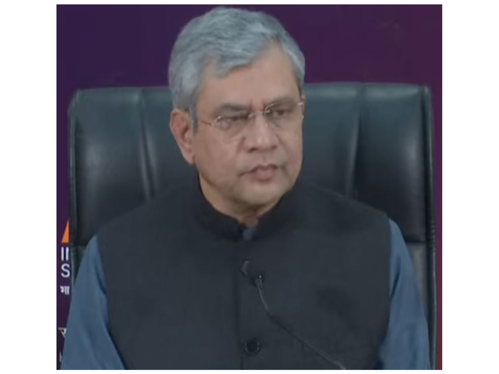 Union Minister Ashwini Vaishnaw addressing a press conference at the AI India Summit on Feb 20, 2026 (Photo/ANI)