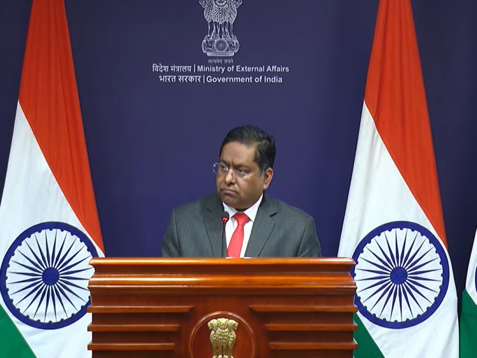  MEA spokesperson Randhir Jaiswal (Photo/Youtube/MEA)