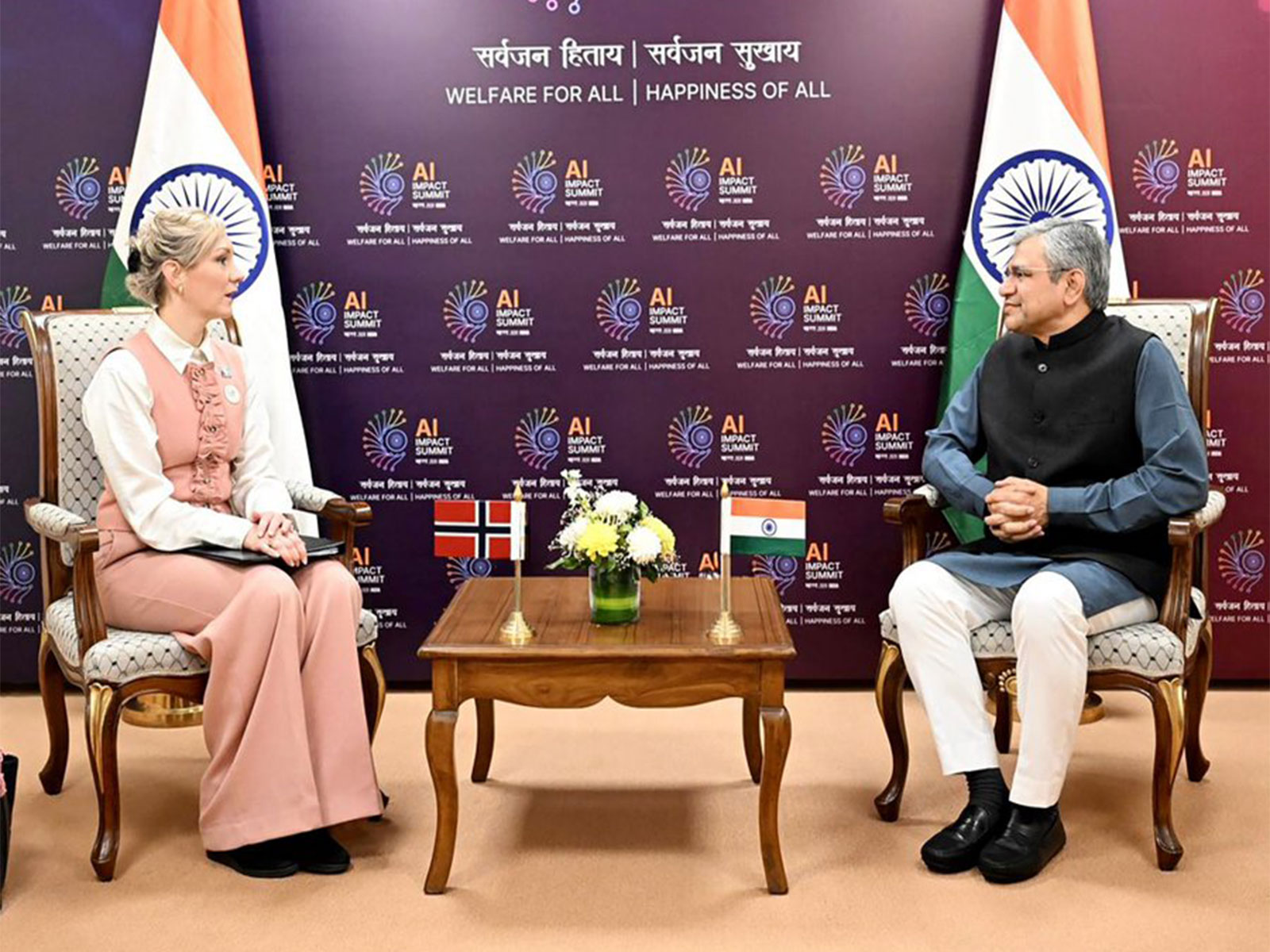 Union Minister Ashwini Vaishnaw holds bilateral meeting with Norway's Digitalisation and Public Governance Minister Karianne Oldernes Tung (Photo/X/@AshwiniVaishnaw) Union Minister Ashwini Vaishnaw holds bilateral meeting with Norway's Digitalisation and Public Governance Minister Karianne Oldernes Tung (Photo/X/@AshwiniVaishnaw)