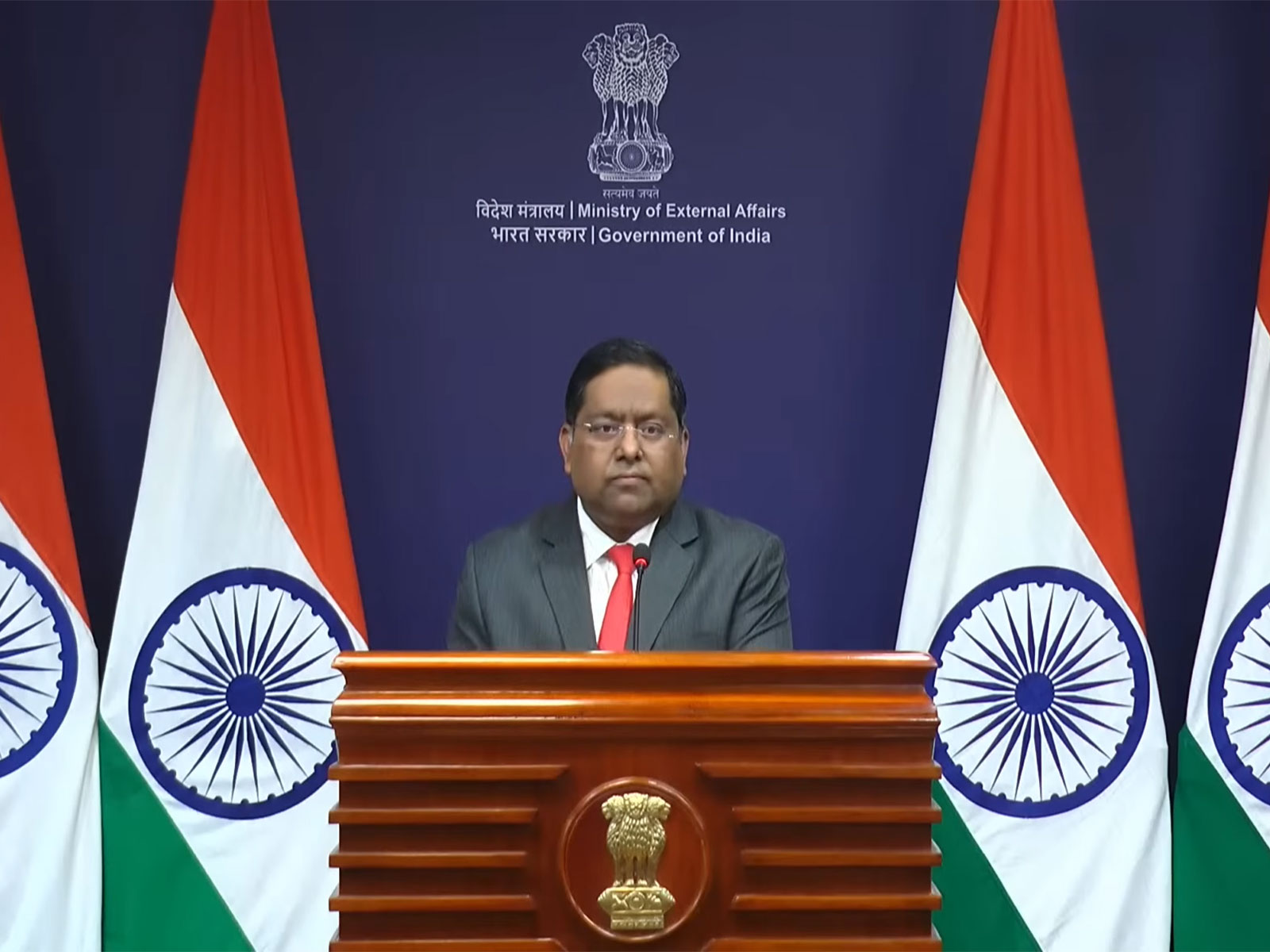 Official Spokesperson for the Ministry of External Affairs, Randhir Jaiswal (Photo: YouTube@Ministry of External Affairs, India)