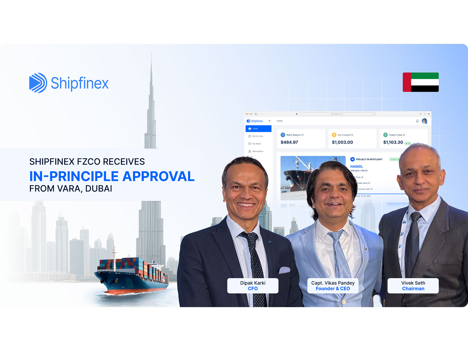 The Regulated Evolution of Ship Finance: Shipfinex Unveils “Maritime Asset Tokens” (MAT) Following VARA In-Principle Approval