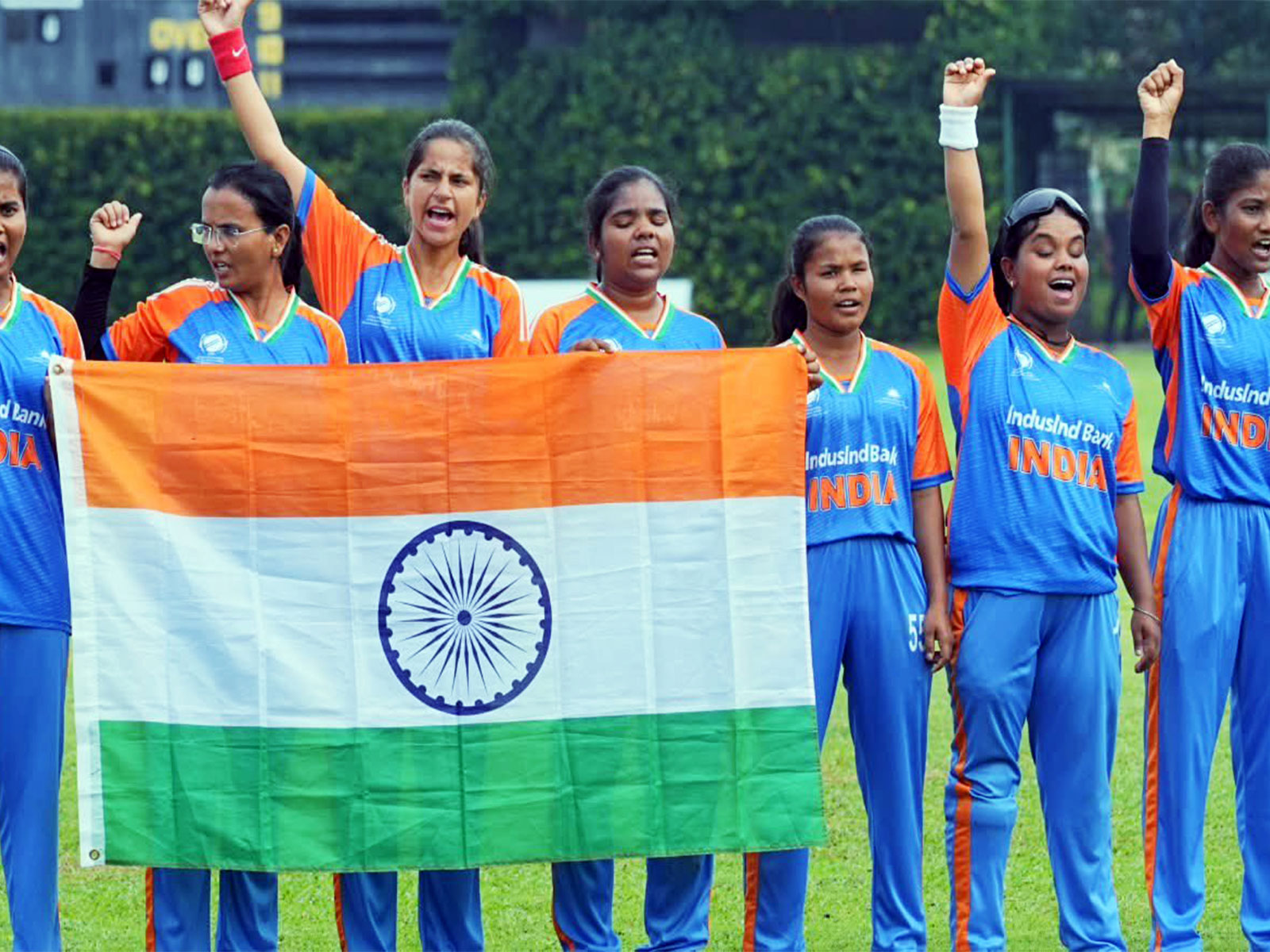 Indian Women’s Blind Cricket Team players (Photo: ANI/ X: @MohanMOdisha)