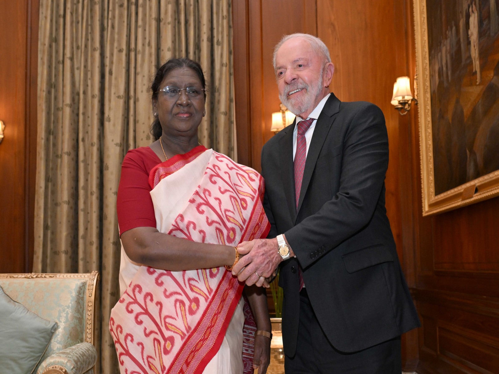 President Droupadi Murmu received Luiz Inácio Lula da Silva, President of Brazil, at the Rashtrapati Bhavan  (Photo/PIB)