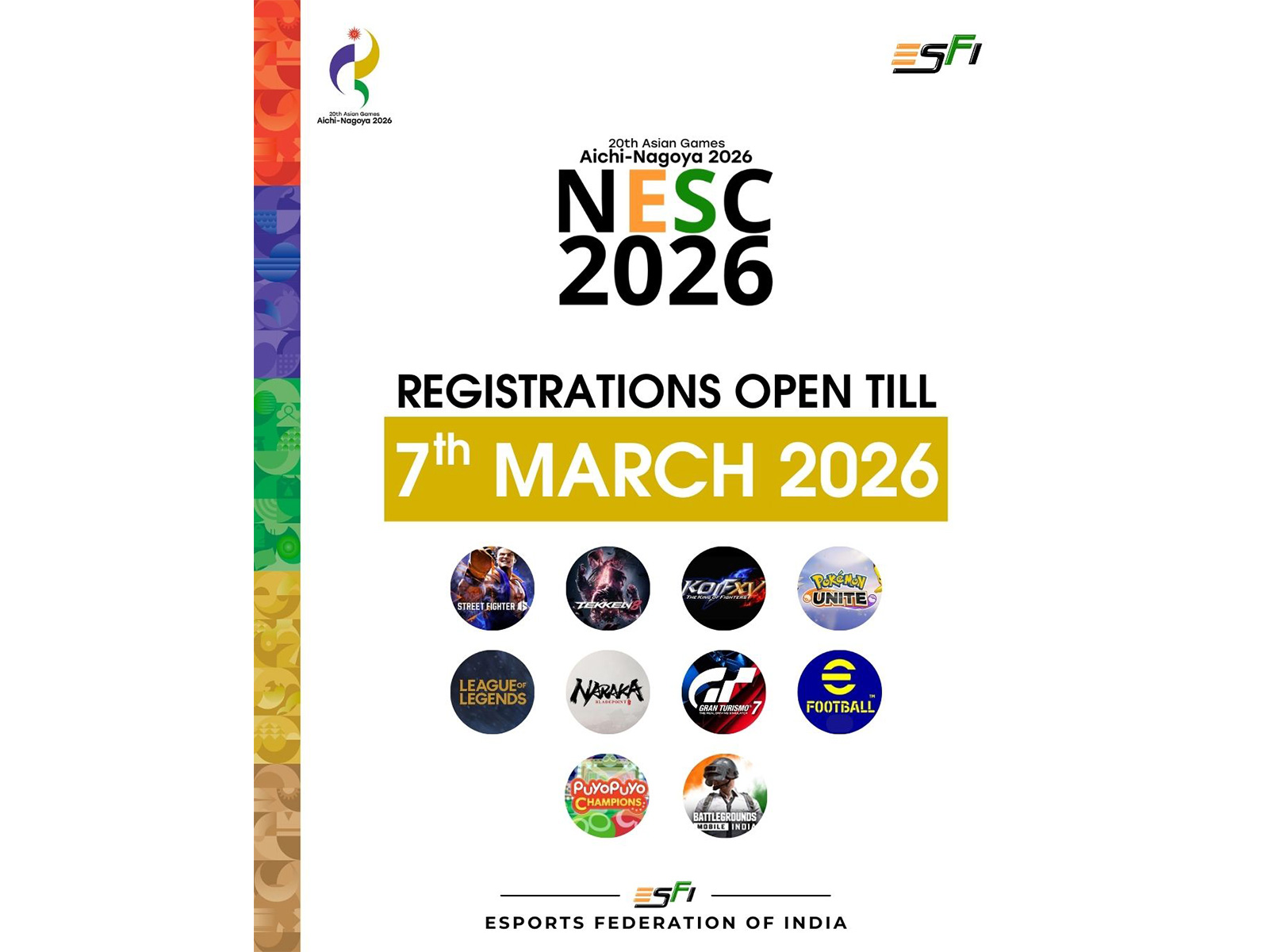 ESFI opens NESC 2026 registrations for Indian squad. (Photo/ESFI) 