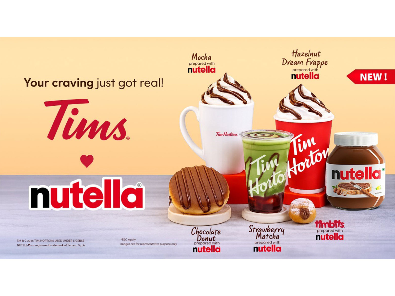 Tim Hortons® Partners with Nutella® to introduce Signature Recipes Across India