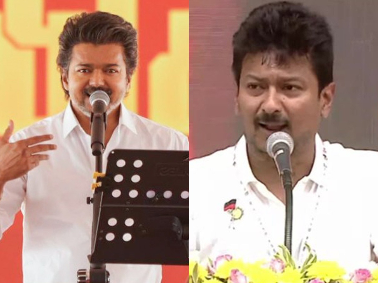 Vijay calls upcoming polls TVK vs DMK battle ; Udhayanidhi pitches Stalin as national leader as politics heat up in Tamil Nadu
