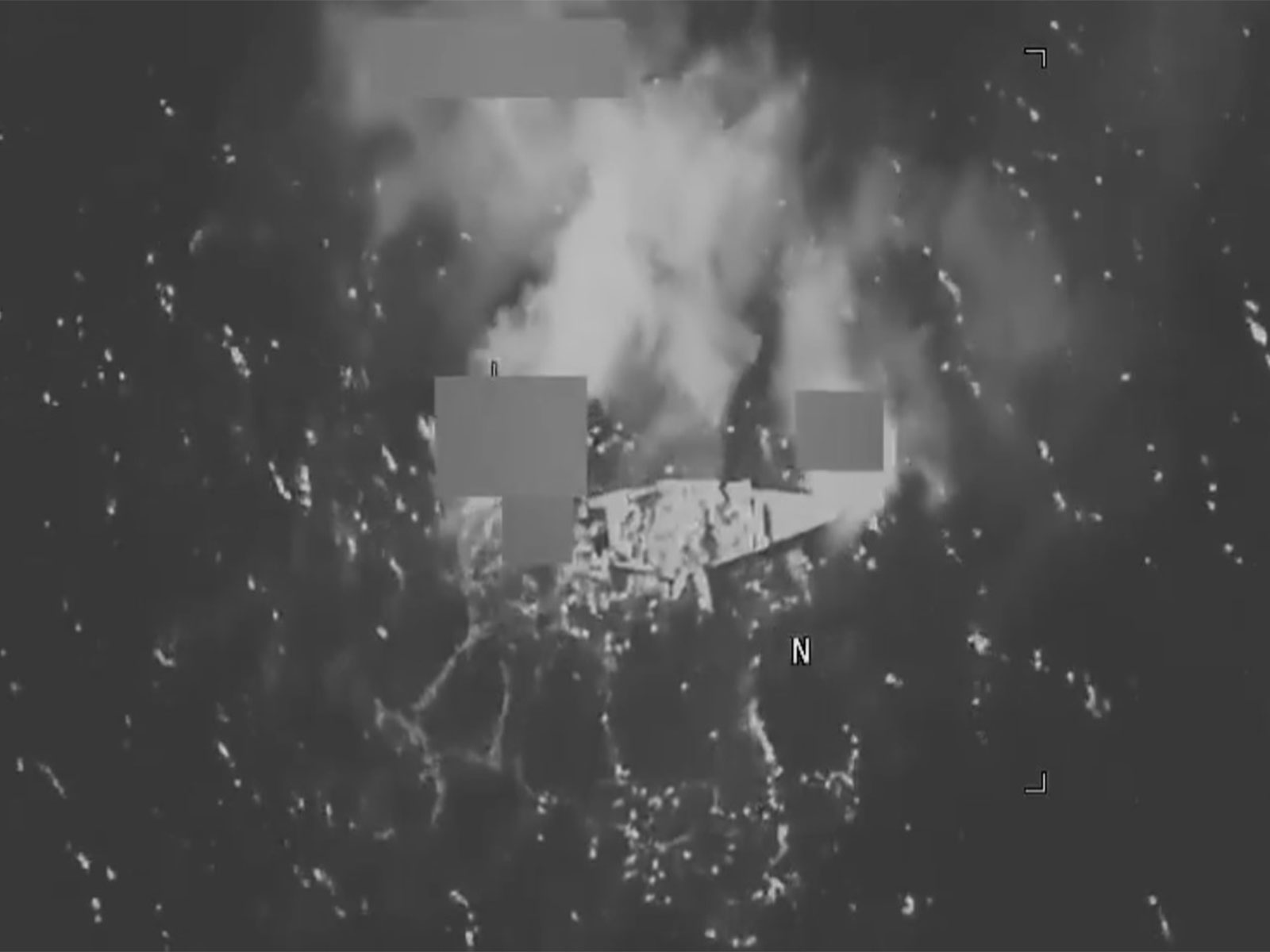 Visuals of US strikes on alleged drug boat (Photo/X@Southcom)