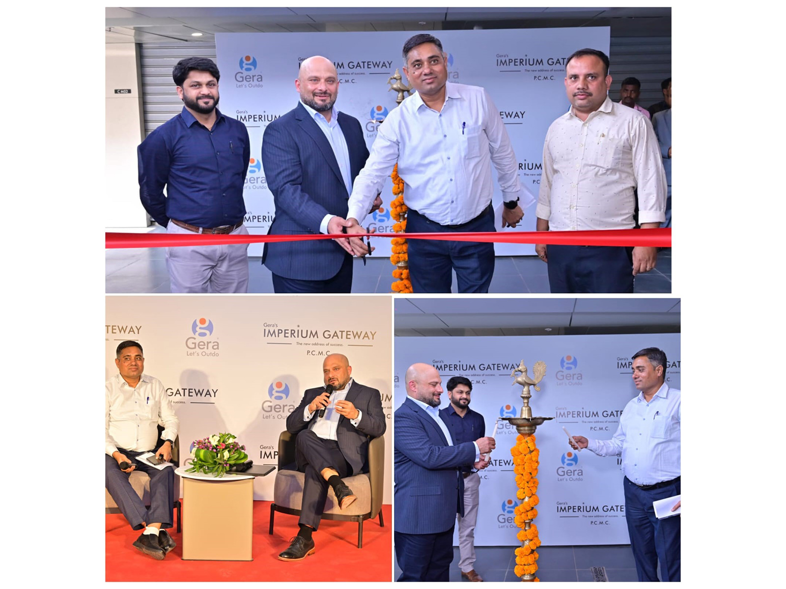 Gulzar Malhotra, CEO, Gera Developments and Manoj Dandare, AGM, Maharashtra Metro Rail Corporation Limited, at the metro access inauguration at Gera’s Imperium Gateway, PCMC