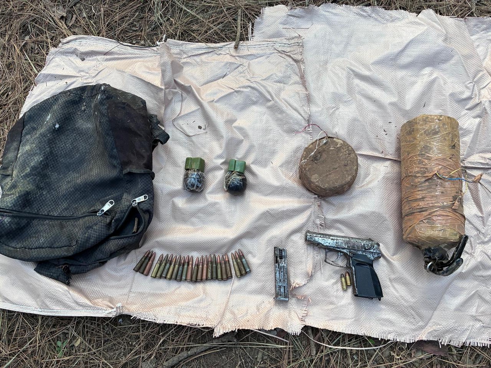 Arms cache recovered in poonch (photo/ANI)