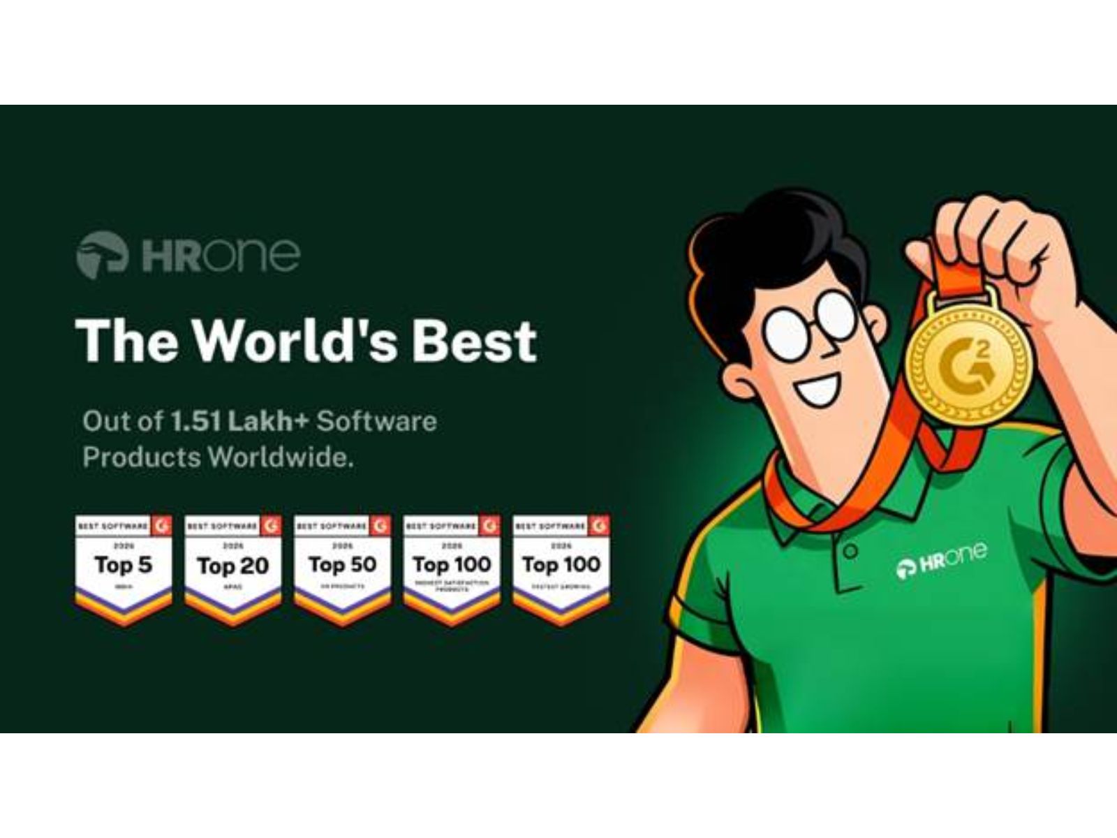 Ranked #1 in APAC and India in Core HR Software Category in G2 2026 Awards