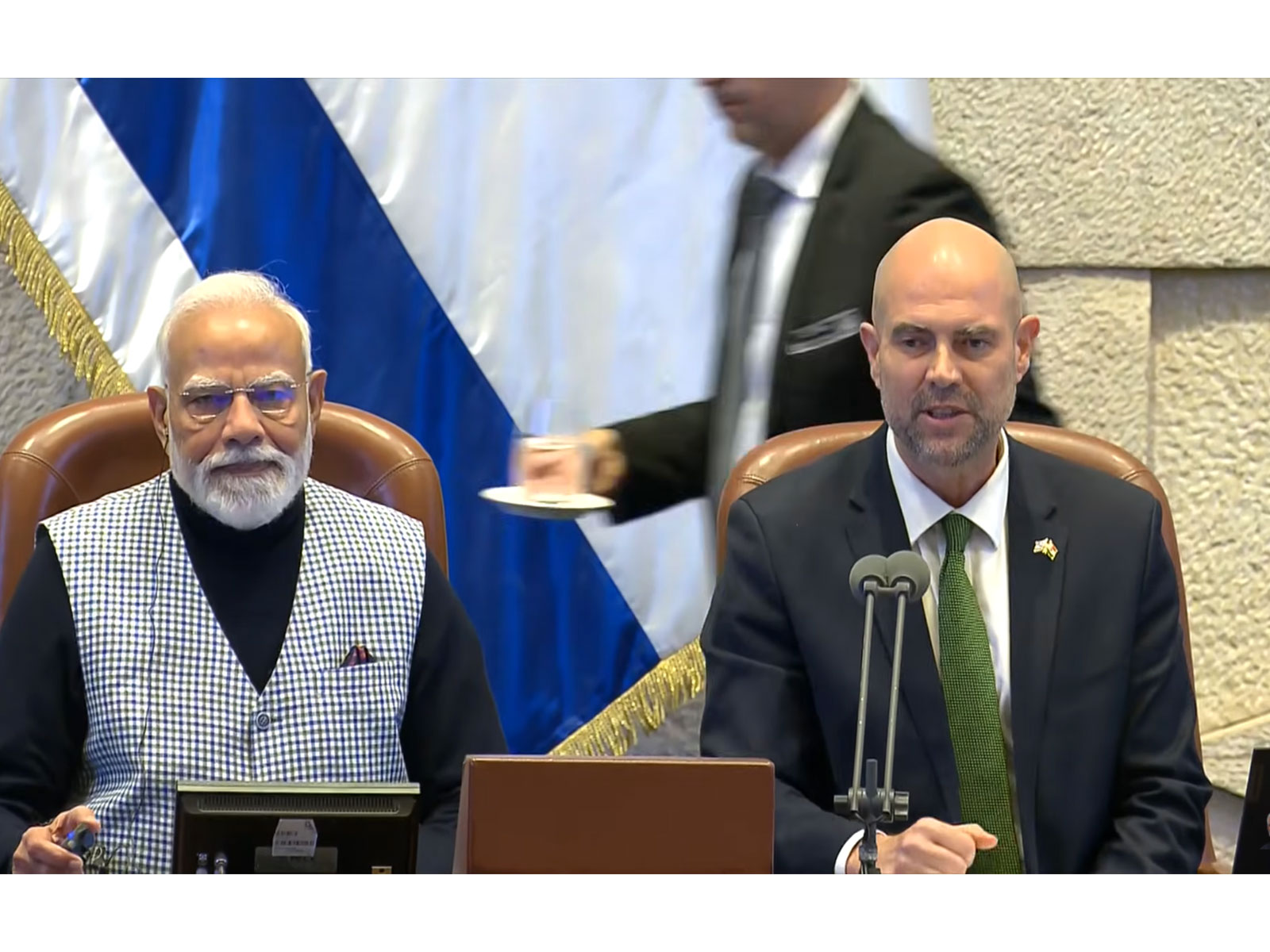 PM Modi in Knesset (Photo: YouTube@Narendra Modi)