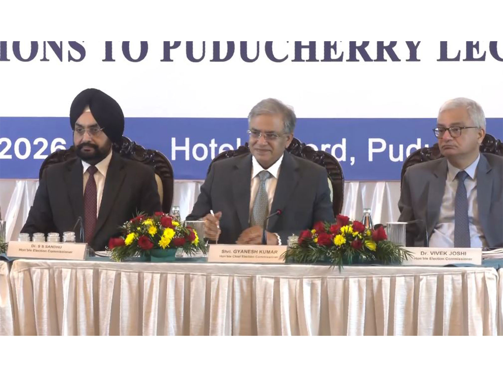 Chief Election Commissioner (CEC) Gyanesh Kumar with Election Commissioners Sukhbir Singh Sandhu and Vivek Joshi (Photo/ANI)